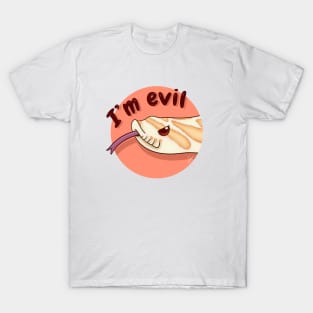 Albino Western Hognose Snake, "I'm evil" T-Shirt